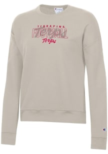 Champion Maryland Terrapins Womens Brown Powerblend Crew Sweatshirt