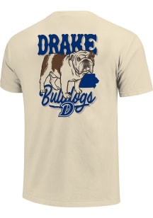 Drake Bulldogs Ivory Rustic Bulldog State Short Sleeve T Shirt