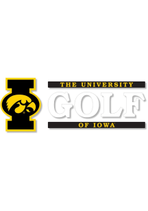 Iowa Hawkeyes 6x2 Golf Auto Decal - Gold