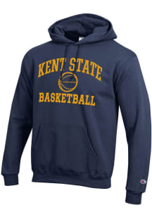Champion Kent State Golden Flashes Mens Navy Blue Basketball Icon Powerblend Long Sleeve Hoodie