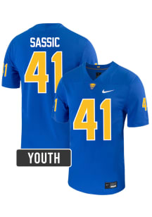 Jacob Sassic Pitt Panthers Youth Blue Nike NIL Name And Number Football Jersey
