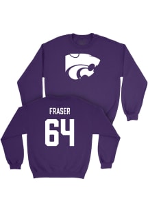 Bennett Fraser  Campus Ink K-State Wildcats Youth Purple NIL Legacy Long Sleeve Crew Sweatshirt