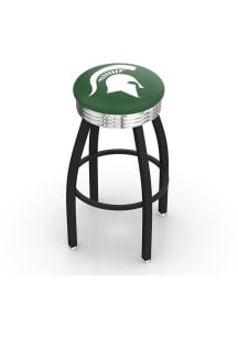 Michigan State Spartans 3 Ring Chrome Seat Pub Stool - Black