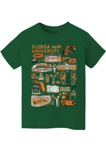 Vive La Fete Florida A&M Rattlers Youth Green Impressions Short Sleeve T-Shirt