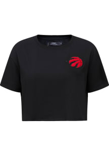 Pro Standard Toronto Raptors Womens Black Classic Chenille Boxy Short Sleeve T-Shirt