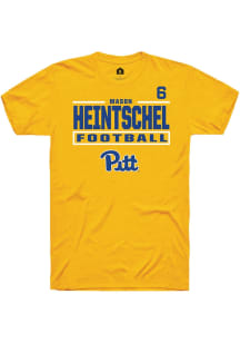 Mason Heintschel Pitt Panthers Gold Football NIL Stacked Box Short Sleeve Player T Shirt