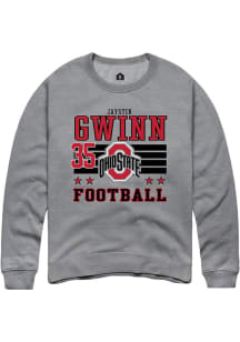Jaystin Gwinn Ohio State Buckeyes Mens Grey Football NIL Striped Player Crew