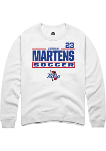Jordan Martens Tulsa Golden Hurricane Mens White NIL Stacked Box Player Crew
