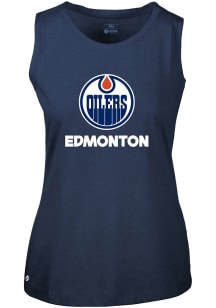 Levelwear Edmonton Oilers Womens Navy Blue Macy Home Turf Tank Top