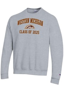 Champion Western Michigan Broncos Mens Grey Pill Class of 2025 Powerblend Long Sleeve Crew Sweatsh..
