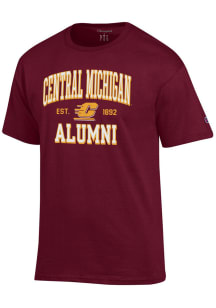 Champion Central Michigan Chippewas Maroon Est Date Alumni Jersey Short Sleeve T Shirt