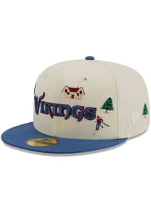 New Era Minnesota Vikings Mens White Winter Chalet 2T 59FIFTY Fitted Hat