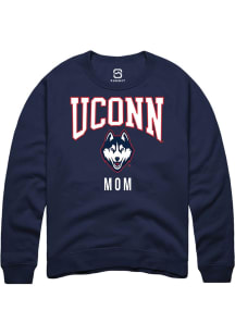 Summit Sportswear UConn Huskies Mens Navy Blue Mom Long Sleeve Crew Sweatshirt