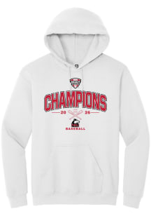 Summit Sportswear Northern Illinois Huskies Mens White 2026 MAC Baseball Champions Long Sleeve Hoo..