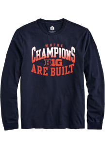 Rally Big Ten Navy Blue Champs Arch Long Sleeve T Shirt