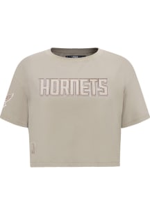 Pro Standard Charlotte Hornets Womens Brown Neutral Boxy Short Sleeve T-Shirt