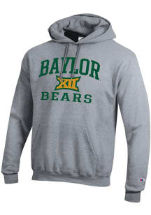 Champion Baylor Bears Mens Grey Heather B12 Arch Powerblend Long Sleeve Hoodie