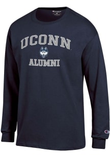 Champion UConn Huskies Navy Blue Logo Alumni Jersey Long Sleeve T Shirt