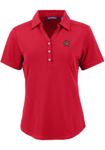 Cutter and Buck Maryland Terrapins Womens Red Forge Eco Polo Short Sleeve Polo Shirt