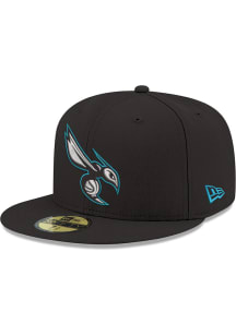 New Era Charlotte Hornets Mens Black Alt Side Profile Hornet 59FIFTY Fitted Hat