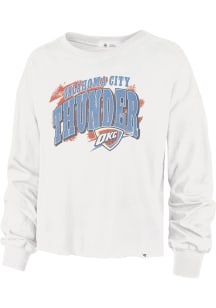 47 Oklahoma City Thunder Womens White Brush Back Parkway LS Tee