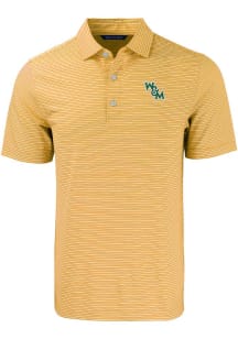 Cutter and Buck William & Mary Tribe Mens Gold Double Stripe Short Sleeve Polo