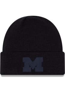 New Era Michigan Wolverines Navy Blue DL Tonal TPU Rib Cuff Mens Knit Hat