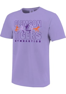 Clemson Tigers Girls Purple Gymnastics Short Sleeve Tee