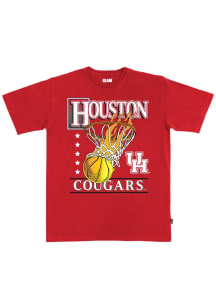 SLAM Houston Cougars Red Basketball Hoops Heavyweight Short Sleeve T Shirt