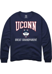 Summit Sportswear UConn Huskies Mens Navy Blue Great Grandparent Long Sleeve Crew Sweatshirt