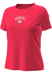 Under Armour Maryland Terrapins Womens Red Tech Short Sleeve T-Shirt