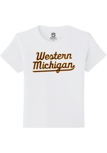 Summit Sportswear Western Michigan Broncos Youth White Script Short Sleeve T-Shirt