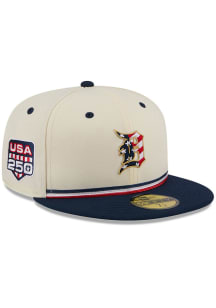 New Era Detroit Tigers Mens White 2026 4th of July 59FIFTY Fitted Hat