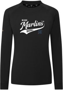 Levelwear Miami Marlins Womens Black Slender Glide Pullover