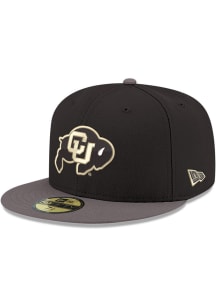 New Era Colorado Buffaloes Mens Black Black Graphite Color Pop GCP 59FIFTY Fitted Hat