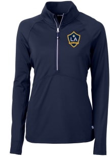 Cutter and Buck LA Galaxy Womens Navy Blue Adapt Eco Qtr Zip Pullover