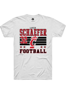 Landen Schaefer Cincinnati Bearcats White Football NIL Striped Short Sleeve Player T Shirt