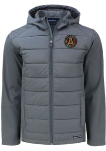 Mens Atlanta United FC Cutter and Buck Mens Evoke Hood Heavyweight Jacket - Graphite