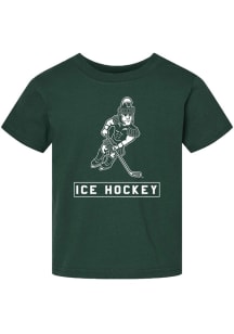 Summit Sportswear Michigan State Spartans Toddler Green Sparty Playing Ice Hockey Short Sleeve T-S..