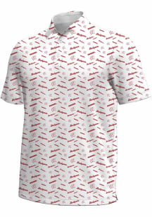Under Armour Wisconsin Badgers Mens White Gameday Armourfuse Short Sleeve Polo