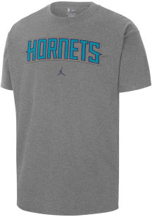 Nike Charlotte Hornets Grey Heather Twill Short Sleeve Fashion T Shirt