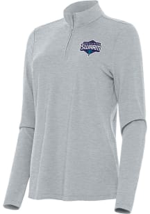 Antigua Greensboro Swarm Womens Grey Heather Bright Qtr Zip