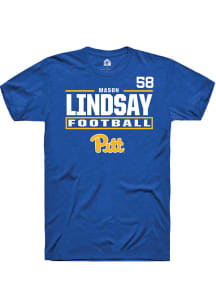 mason lindsay Pitt Panthers Blue Football NIL Stacked Box Short Sleeve Player T Shirt