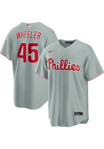 Zack Wheeler Philadelphia Phillies Mens Replica Road Jersey - Grey