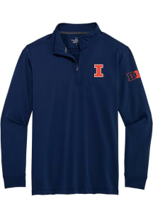 Vineyard Vines Illinois Fighting Illini Mens Navy Blue Clubhouse Long Sleeve Qtr Zip Pullover