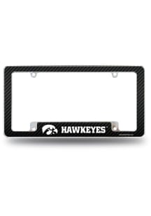 Iowa Hawkeyes Carbon Fiber All Over Chrome License Plate Frame - Silver