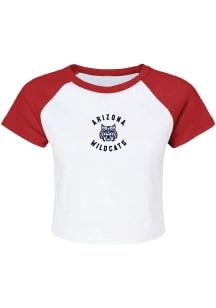 Summit Sportswear Arizona Wildcats Womens White Phoebe Micro Rib Short Sleeve T-Shirt
