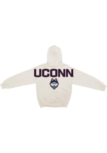 Something Inked UConn Huskies Mens Ivory Chenille Arch Mascot Long Sleeve Hoodie