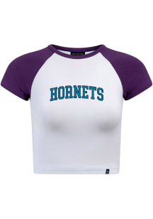 Hype and Vice Charlotte Hornets Womens White Homerun Short Sleeve T-Shirt