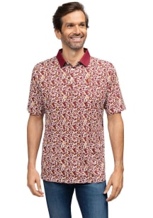 Arizona State Sun Devils Mens Maroon Poppies Short Sleeve Fashion Polo